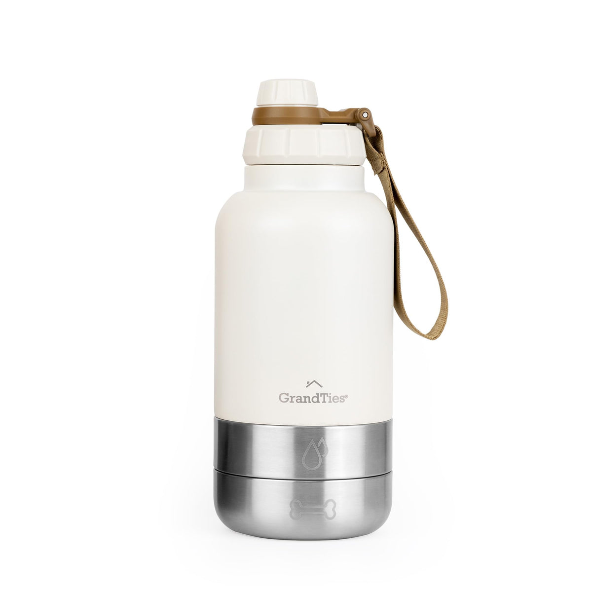GrandTies Isolierte tragbare Hundewasserflasche