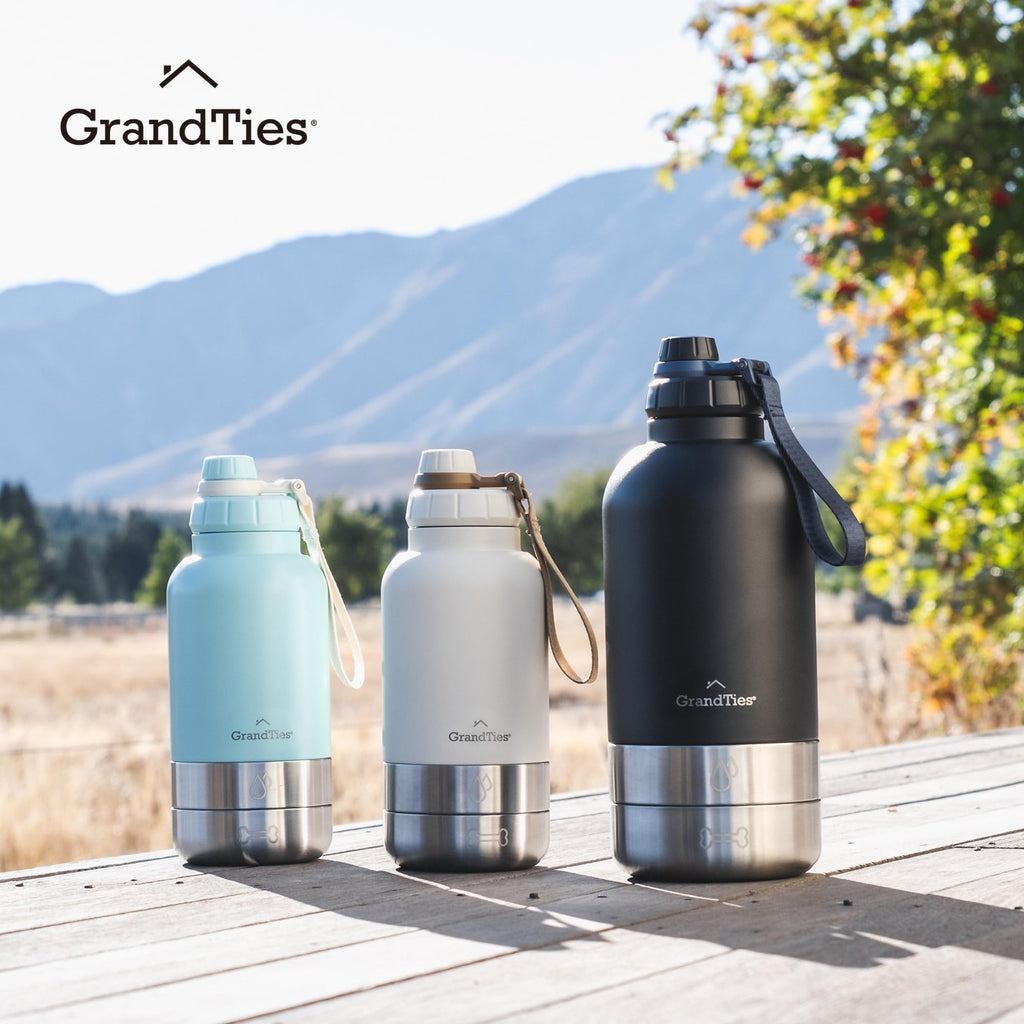 GrandTies Isolierte tragbare Hundewasserflasche
