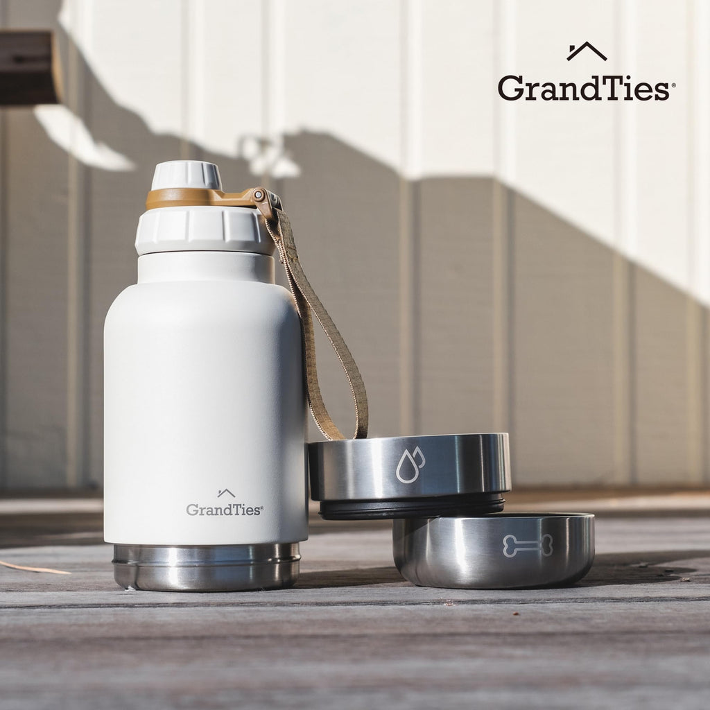 GrandTies Isolierte tragbare Hundewasserflasche