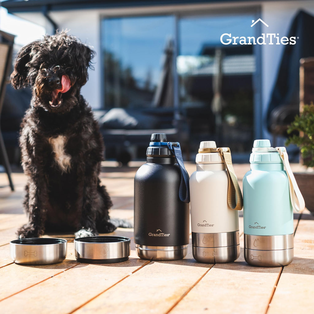 GrandTies Isolierte tragbare Hundewasserflasche