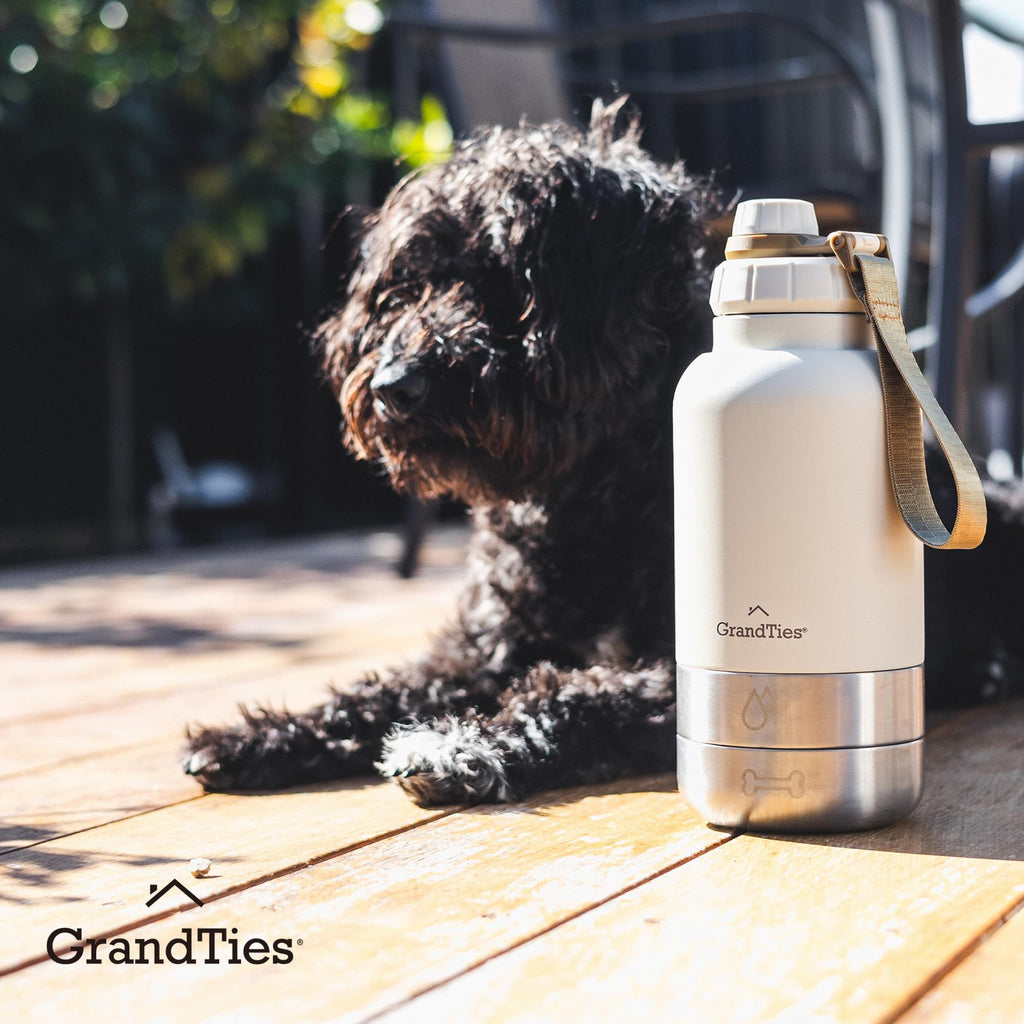 GrandTies Isolierte tragbare Hundewasserflasche