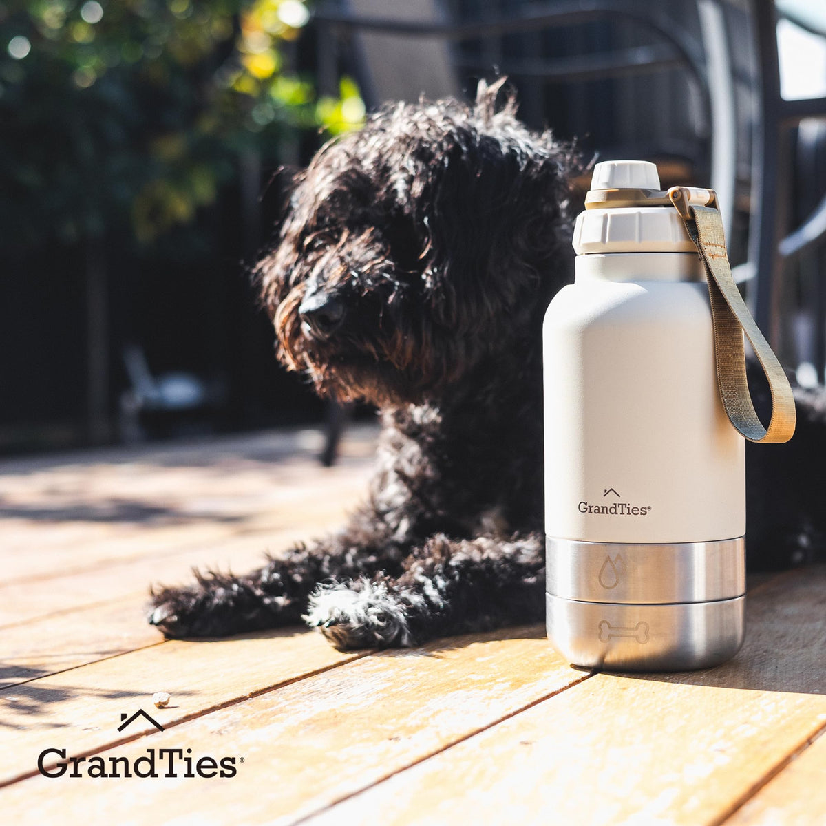 GrandTies Isolierte tragbare Hundewasserflasche